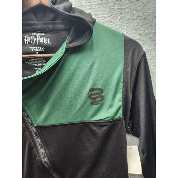 Harry Potter Slytherin Hoodie Jacket S Black & Green Universal Studios Polyester - Picture 5 of 7